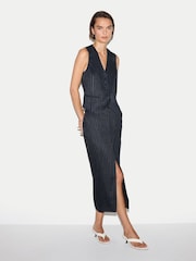 Jigsaw Blue Pinstripe Tailored Skirt - Image 3 of 5