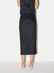Jigsaw Blue Pinstripe Tailored Skirt - Image 4 of 5