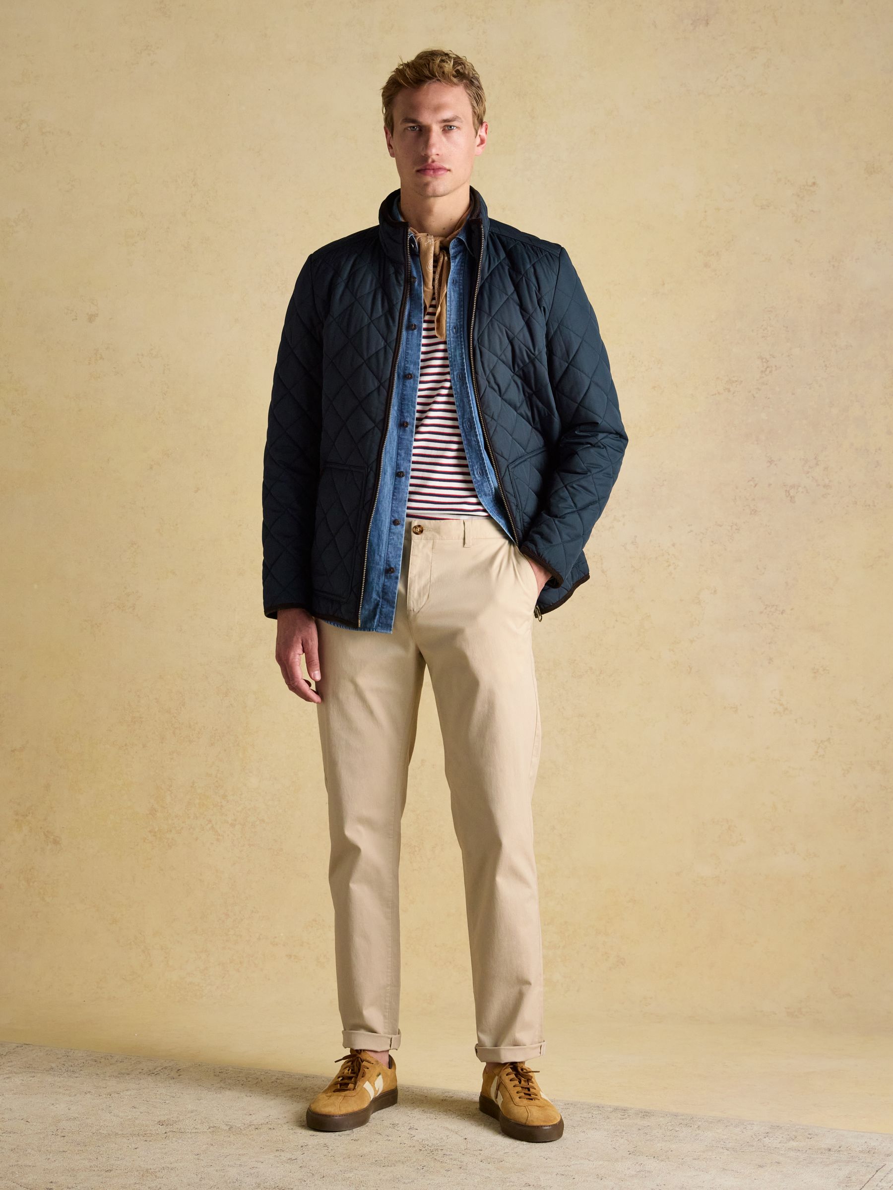 Next：日本 ネイビー ブルー - Joules Maynard ダイヤモンド キルティング ジャケット from Next Japan