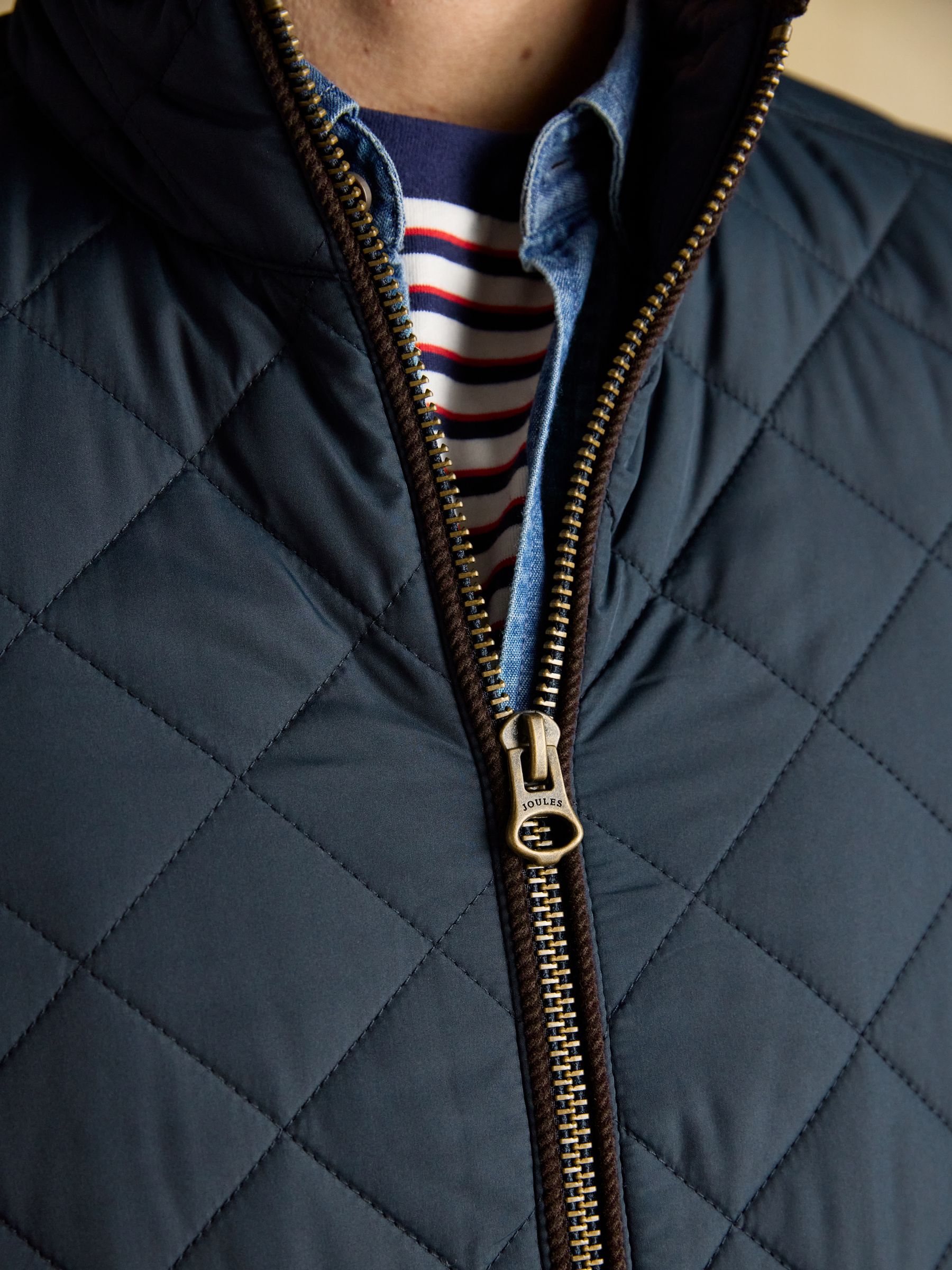 Next：日本 ネイビー ブルー - Joules Maynard ダイヤモンド キルティング ジャケット from Next Japan
