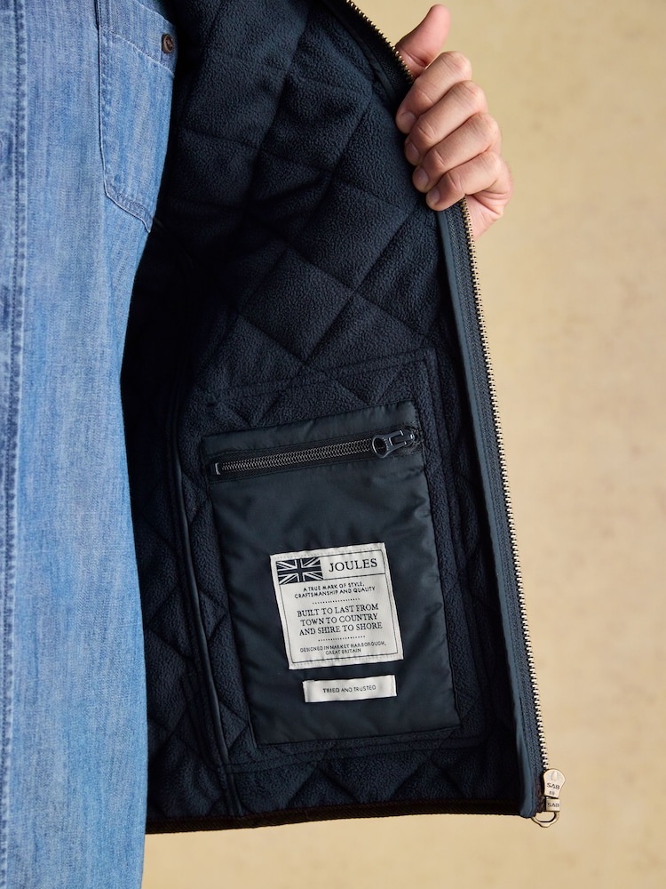 Joules Maynard Navy Blue Diamond Quilted Jacket - Image 5 of 8