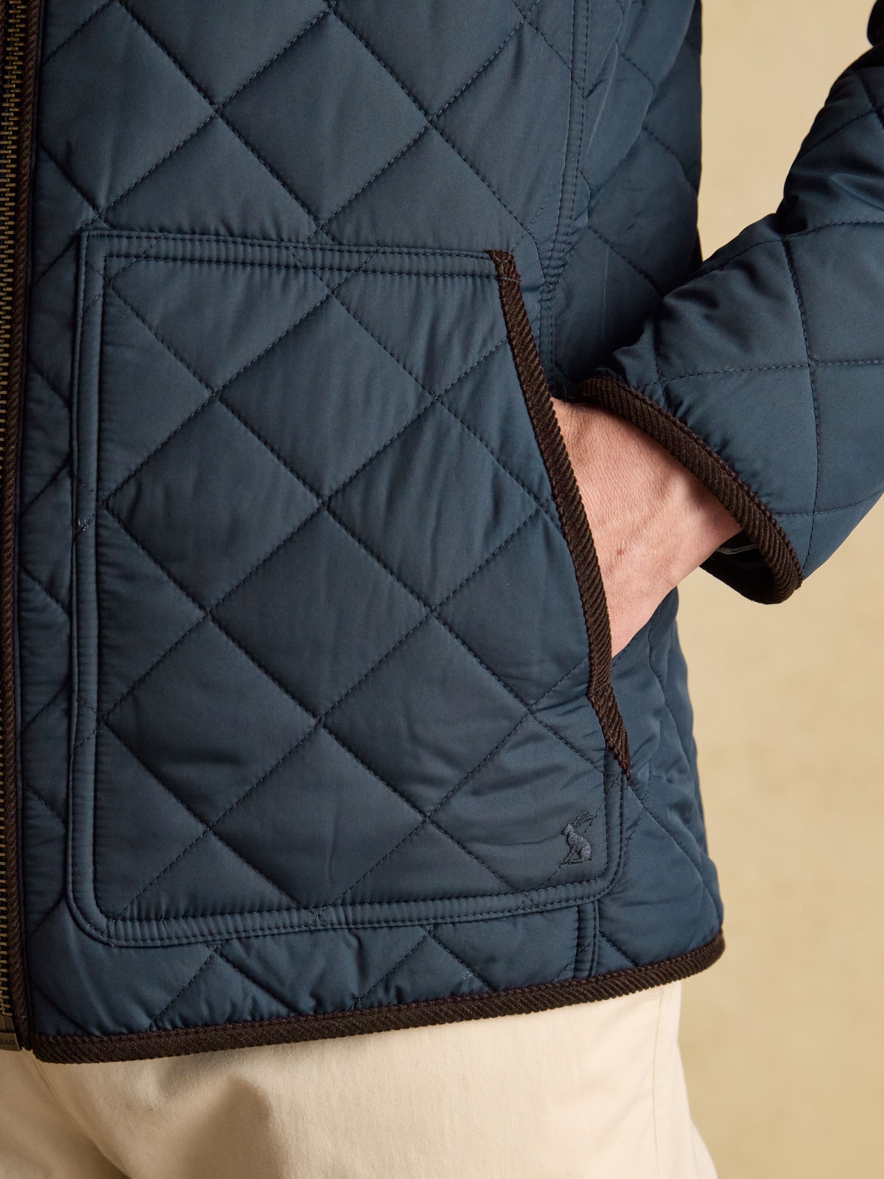 Next：日本 ネイビー ブルー - Joules Maynard ダイヤモンド キルティング ジャケット from Next Japan