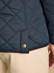 Joules Maynard Navy Blue Diamond Quilted Jacket - Image 7 of 8