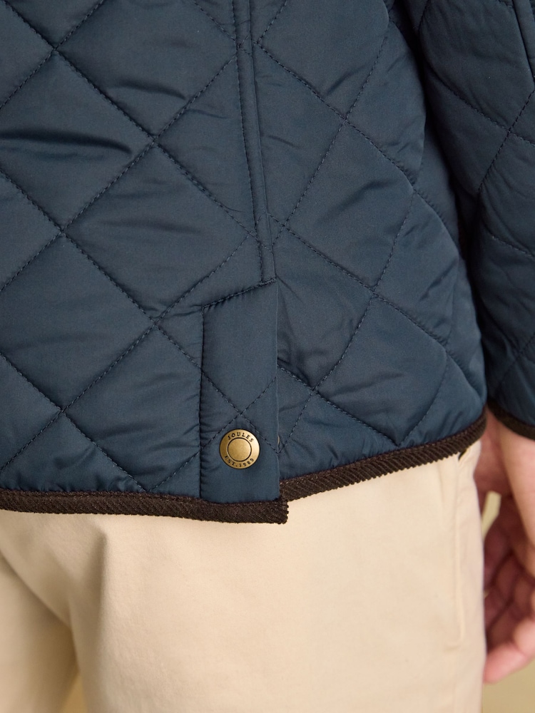Joules Maynard Navy Blue Diamond Quilted Jacket - Image 7 of 8