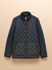 Joules Maynard Navy Blue Diamond Quilted Jacket - Image 8 of 8