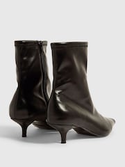 River Island Black Kitten Heel Sock Ankle Boots - Image 3 of 5
