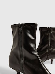 River Island Black Kitten Heel Sock Ankle Boots - Image 4 of 5