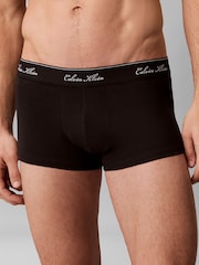 Calvin Klein Black Low Rise Icon Cotton Stretch Trunks 3 Pack - Image 4 of 5