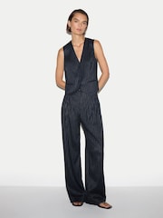 Jigsaw Blue Pinstripe Tailored Waistcoat - Image 3 of 5