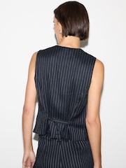 Jigsaw Blue Pinstripe Tailored Waistcoat - Image 4 of 5