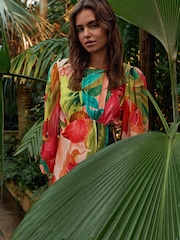 Bright Floral Kew Collection Long Sleeve Maxi Dress - Image 3 of 6