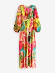 Bright Floral Kew Collection Long Sleeve Maxi Dress - Image 4 of 6