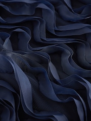 Navy Blue 3D Ruffle Texture Mini Dress - Image 6 of 6