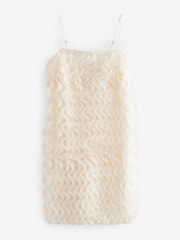 Cream 3D Ruffle Texture Mini Dress - Image 9 of 9