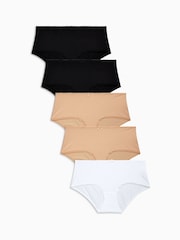 Praline Nude Midi Microfibre Knickers 5 Pack - Image 1 of 5