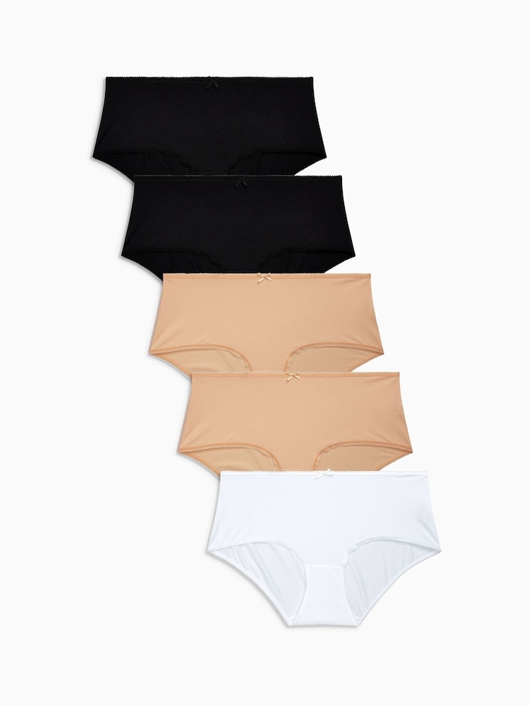 Praline Nude Midi Microfibre Knickers 5 Pack - Image 1 of 5