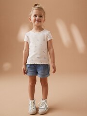 Ditsy Floral Short Sleeve Rib Top (3mths-7yrs) - Image 2 of 7