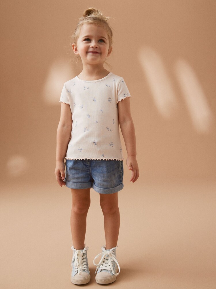 Ditsy Floral Short Sleeve Rib Top (3mths-7yrs) - Image 2 of 7