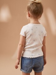 Ditsy Floral Short Sleeve Rib Top (3mths-7yrs) - Image 3 of 7