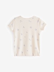 Ditsy Floral Short Sleeve Rib Top (3mths-7yrs) - Image 6 of 7