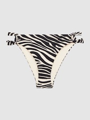 Reiss - Eliza bikinibroekje met bandjes en zebraprint - Image 2 of 5