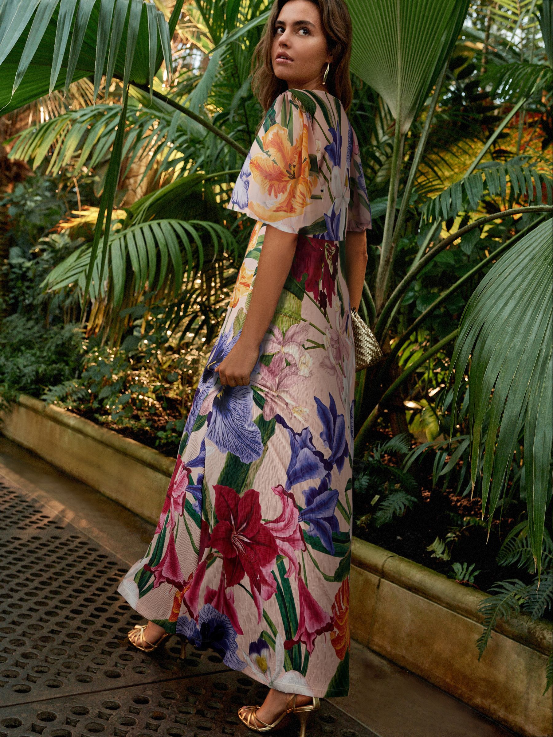 Buy Pastel Pink Floral Kew Collection V Neck Short Sleeve Maxi Dress from Next South Africa