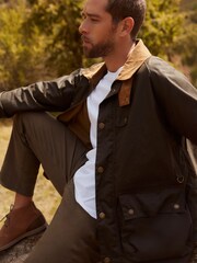 Barbour® Olive Green Utility Spey Waxed Jacket - Image 2 of 11