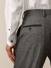 Brown Tailored Fit Trimmed Texture Suit Trousers - Image 5 of 9
