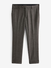 Brown Tailored Fit Trimmed Texture Suit Trousers - Image 6 of 9