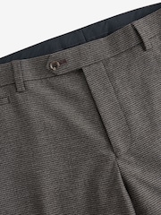 Brown Tailored Fit Trimmed Texture Suit Trousers - Image 7 of 9