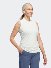 adidas Golf Light Green Performance Ultimate365 Tour Heat.Rdy Sleeveless Polo Shirt - Image 3 of 7