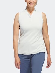 adidas Golf Light Green Performance Ultimate365 Tour Heat.Rdy Sleeveless Polo Shirt - Image 4 of 7