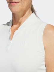 adidas Golf Light Green Performance Ultimate365 Tour Heat.Rdy Sleeveless Polo Shirt - Image 5 of 7