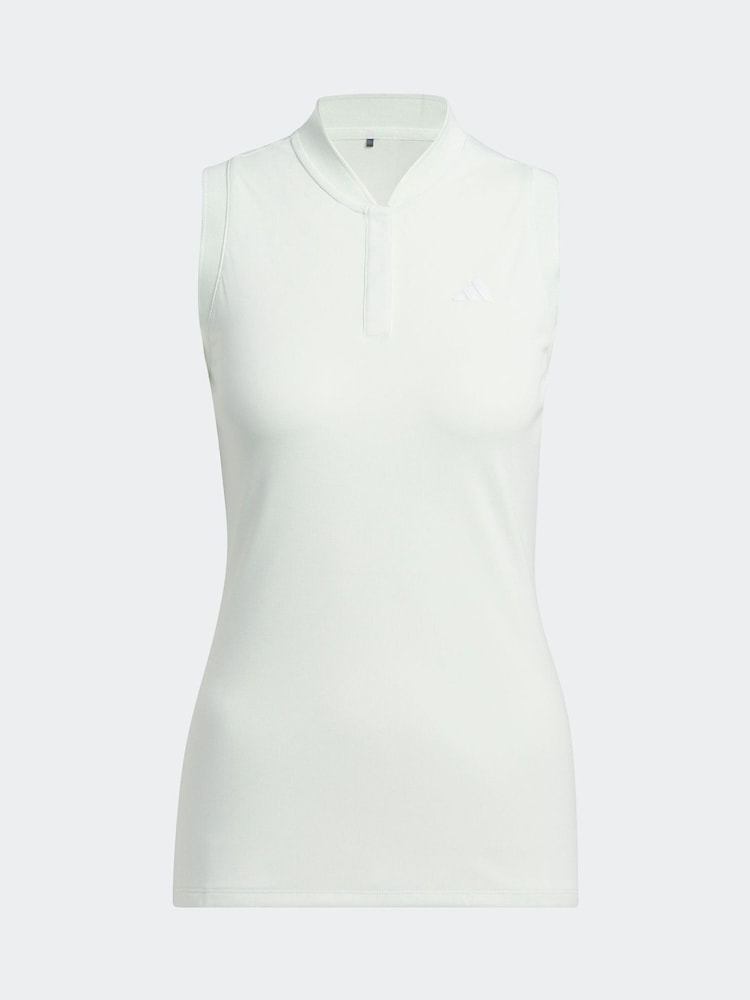 adidas Golf Light Green Performance Ultimate365 Tour Heat.Rdy Sleeveless Polo Shirt - Image 7 of 7