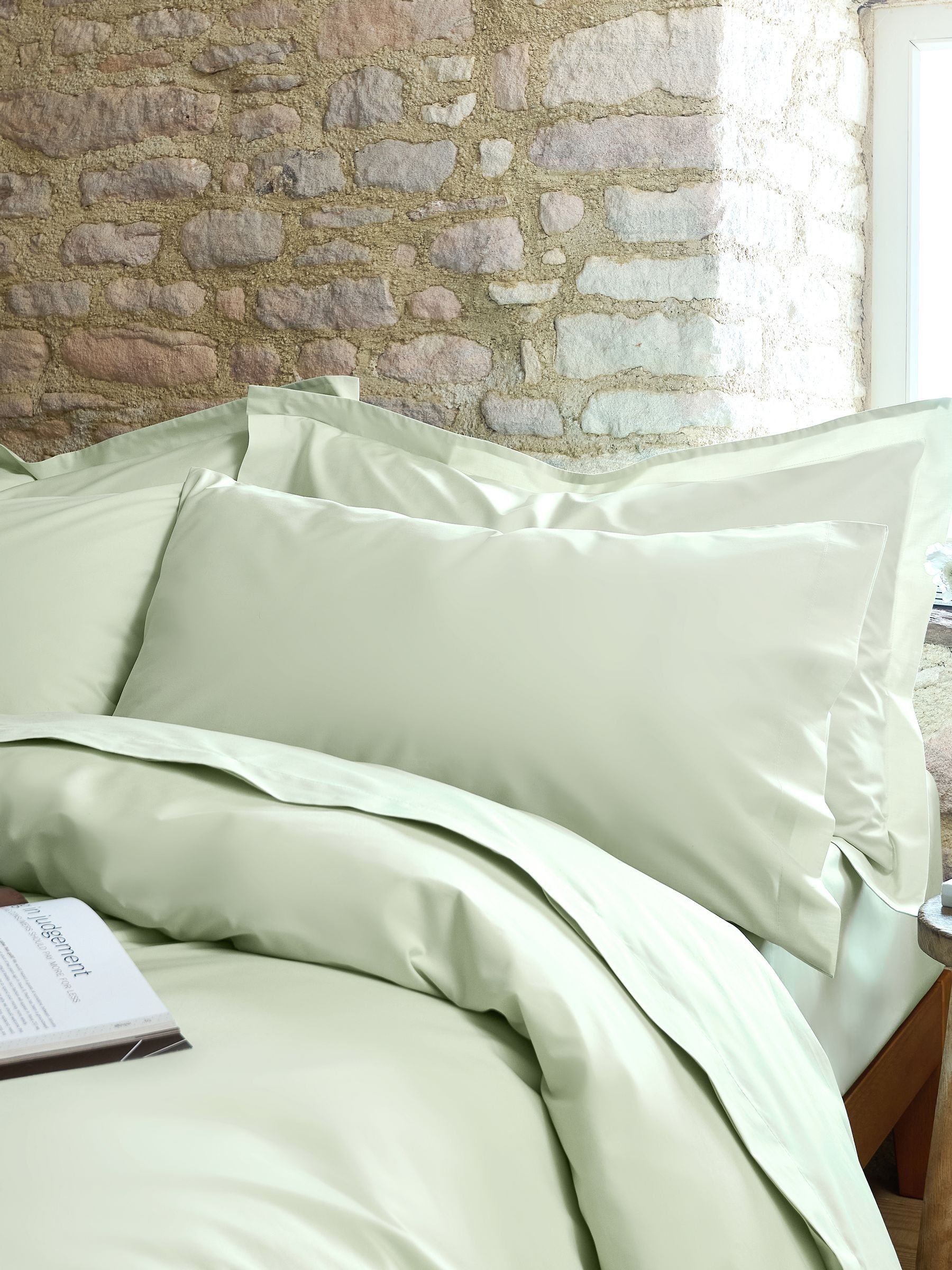Christy Unisex Green Pure Cotton Percale King Pillowcase Pair In - Image 3