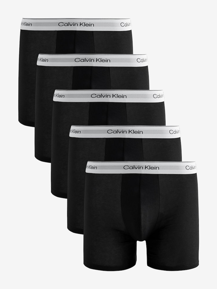 Calvin Klein Black Boxer Briefs 5 Pack - Icon Cotton Stretch - Image 1 of 6