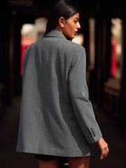 Dark Grey Brushed Double Breasted Blazer - Image 3 of 7