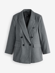 Dark Grey Brushed Double Breasted Blazer - Image 6 of 7