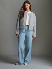 Grey Textured Boucle Jacket With Wool - Image 2 of 6