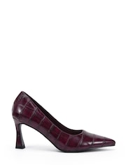 Novo Red Wide Fit Iona Mid Height Point Toe Court Shoes - Image 2 of 6