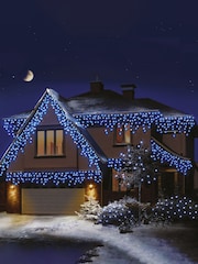 Premier Decorations Ltd White Brite 720 LED Snowing Icicles Christmas Lights with Timer 17.8M - Image 1 of 4