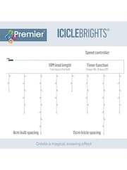 Premier Decorations Ltd White Brite 720 LED Snowing Icicles Christmas Lights with Timer 17.8M - Image 4 of 4