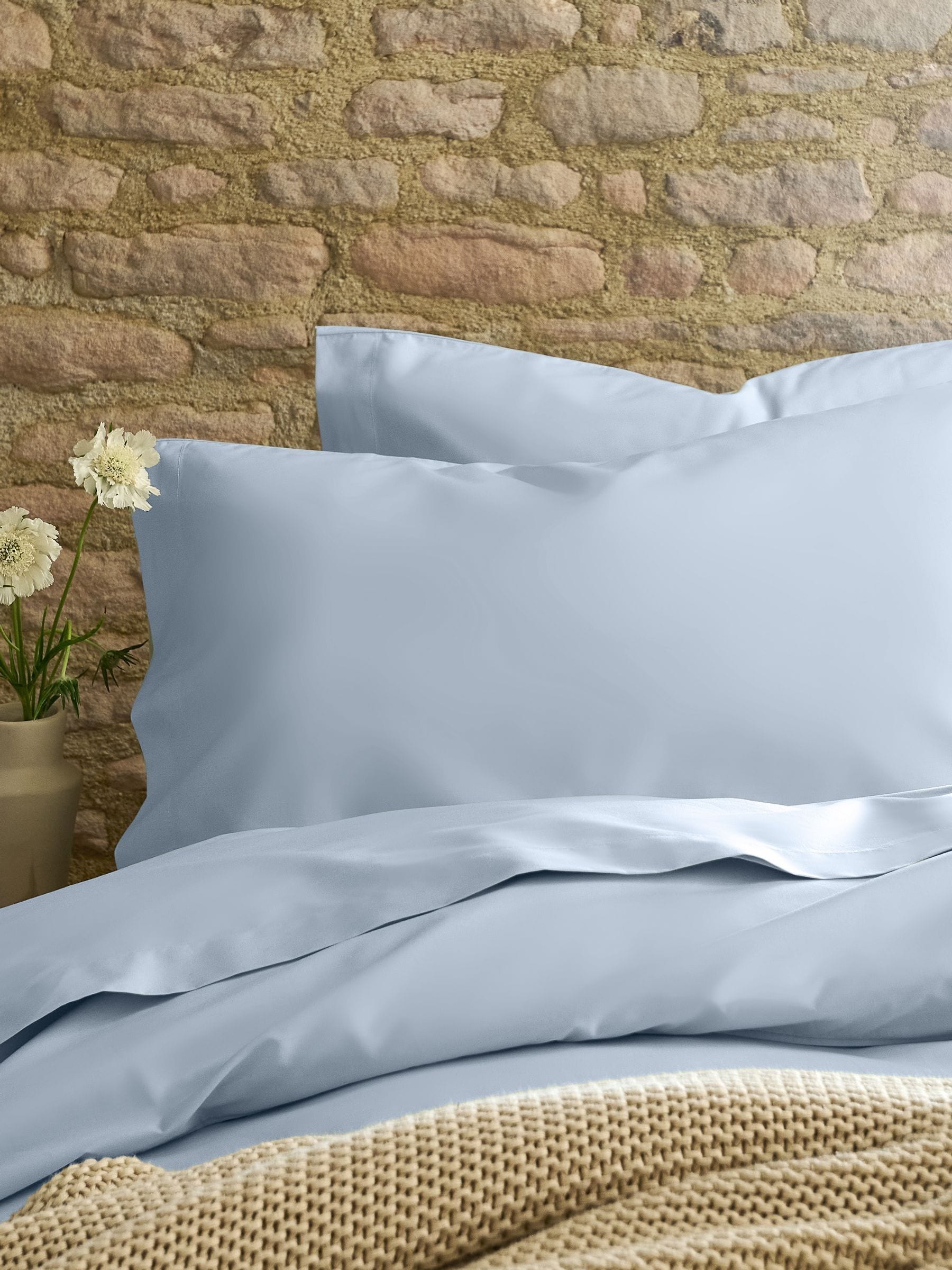 Christy 200TC Organic King Pillowcases | Set of 2 | Classic Blue | 100% Certified Organic Cotton Bedding | Super Soft and Smooth Bed Linen - Image 3