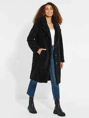Threadbare Black Borg Single Breasted Overcoat - Image 3 of 5