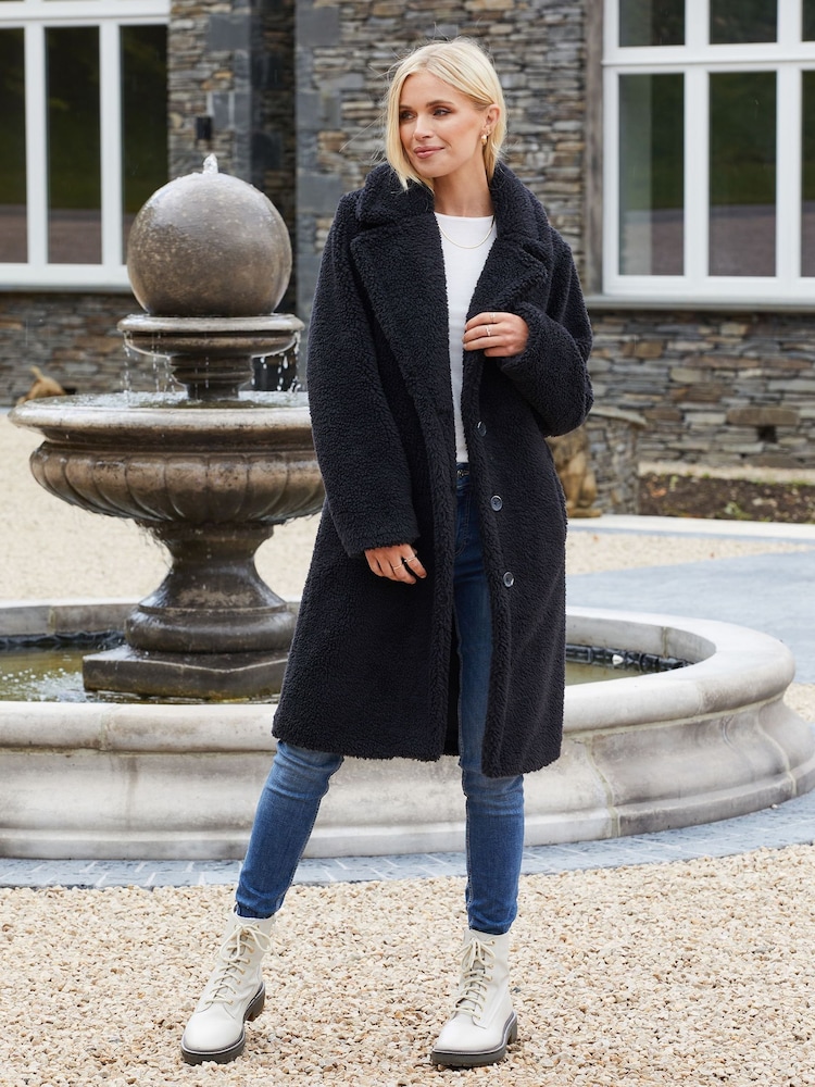 Threadbare Black Borg Single Breasted Overcoat - Image 5 of 5
