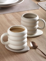 Set of 2 Natural Scandi Speckle Mugs - Image 1 of 4