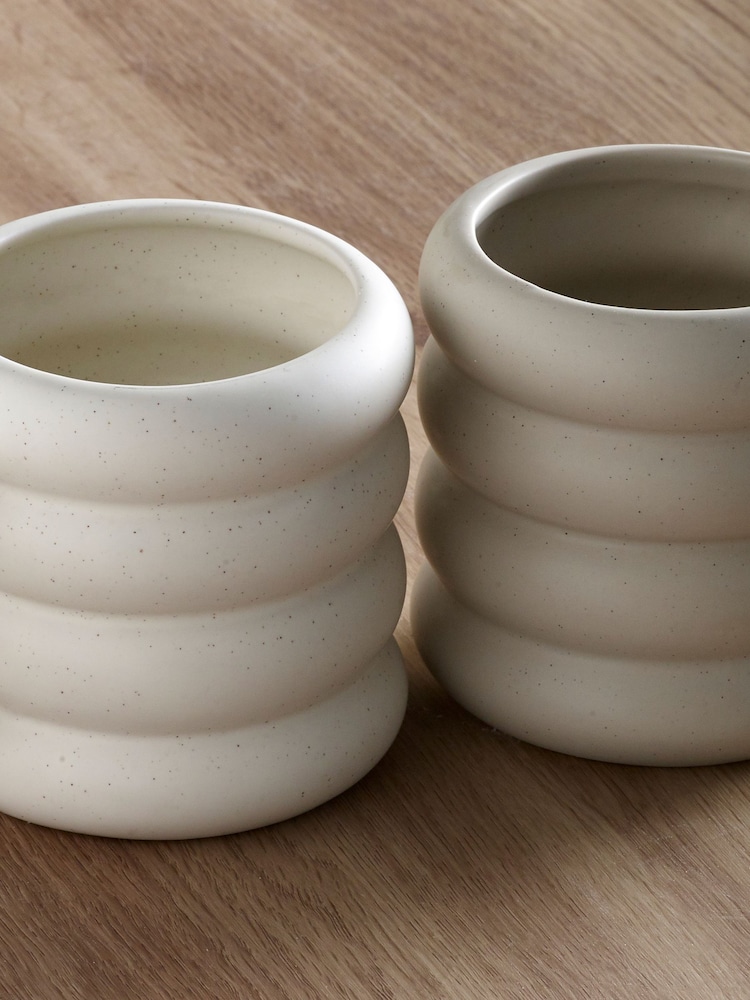 Set of 2 Natural Scandi Speckle Mugs - Image 2 of 4