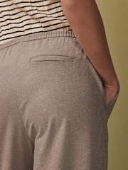 Beige Brushed Elasticated Waist Wide Leg Trousers - Image 6 of 8
