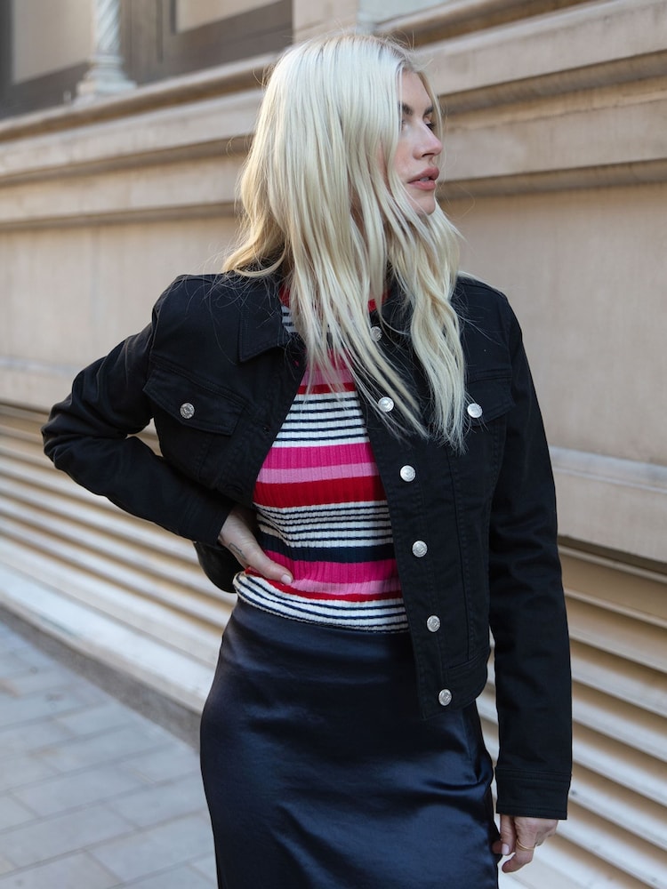 Threadbare Black Classic Denim Jacket - Image 1 of 4
