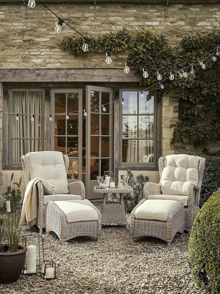 Cotswold Company Cream Luxury Woven Recliner Garden Lounge Set - Image 1 of 6